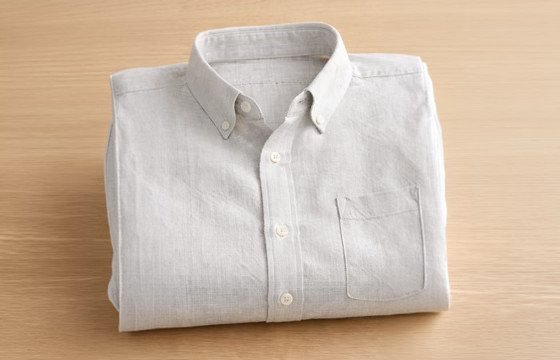 Folded linen shirt fabric