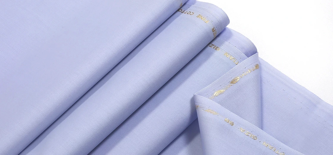 Egyptian cotton shirting fabric in soft natural light